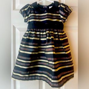 Gymboree Black Gold Metallic Dress Size 12-18 Months